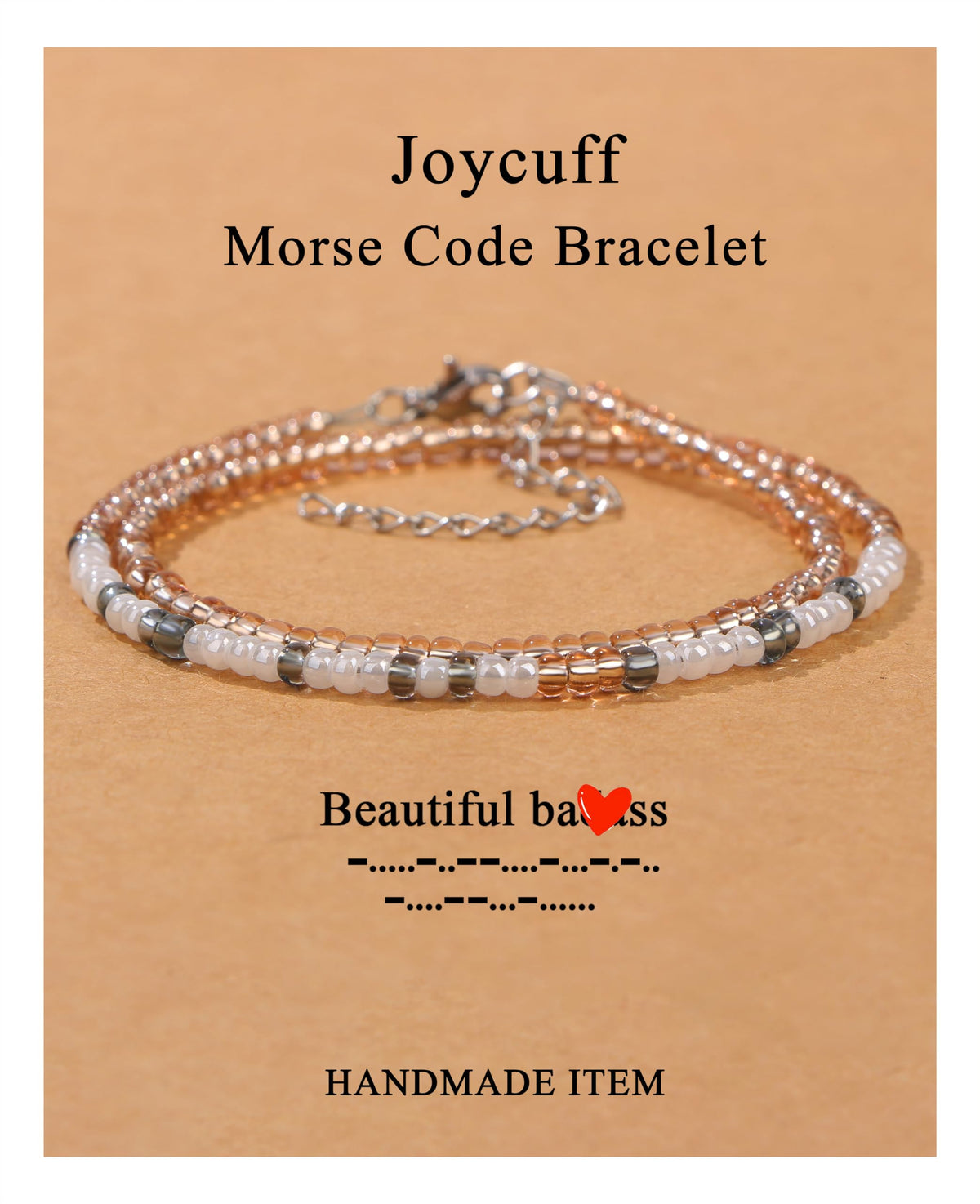 Bracelets JoycuFF en code Morse pour femmes Cadeaux inspirants pour femmes, bijoux superposés pour fille sœur meilleures amies petite amie anniversaire Saint-Valentin fête des mères cadeau de remise des diplômes