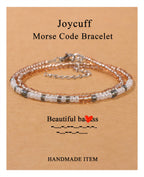 Bracelets JoycuFF en code Morse pour femmes Cadeaux inspirants pour femmes, bijoux superposés pour fille sœur meilleures amies petite amie anniversaire Saint-Valentin fête des mères cadeau de remise des diplômes
