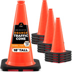 Xpose Safety 28 Inch Orange Traffic Cones Heavy Duty 10lb, 24-Pack - Multipurpose PVC Plastic Safety Cone for Parking, Soccer, Caution, Kids and Construction - DOT Approved