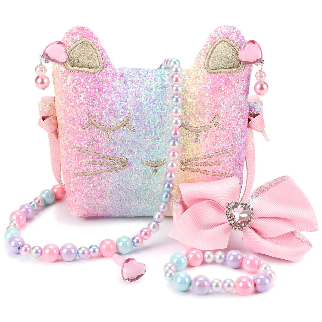 mibasies Purse for Little Girls Dress Up Jewelry Pretend Play Kids Accessories Mermaid Gifts