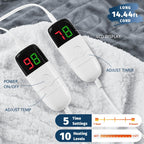 Heated Electric Blanket Queen Size - 84" x 90" Heating Blanket with Dual Control, 10 Levels & 8 Hours Auto Off, Soft Warm Flannel Gift with Over-Heat Protection, ETL & FCC Certified