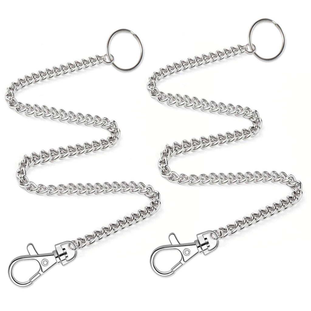 anezus 2Pcs Chain Belt Set, Wallet Chain, Pants Chain, Pocket Chain with Keyring for Pants Belt Jeans Wallets and keys (16” & 20”) - Grand Goldman
