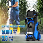Pressure Washe Touch Screen Adjustable Pressure Power Washer with 4 Quick Connect Nozzles,Inlet Hose & Filter, Foam Cannon for Cars/Fences/Driveways Cleaning