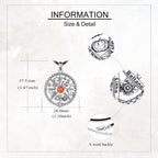 YAFEINI Wheel of the Year Necklace Sterling Silver Ouroboros Necklace Wheel of the Year Sabbat Calendar Pagan Jewelry for Women