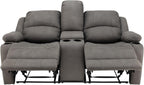67" Wall Hugger Reclining | RV Theater Seats | Double Recliner RV Sofa & Console | RV Couch | RV Theater Seating | RV Furniture (Powered, Slate)