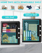 2.6 Cuft Home Safe Box With Fireproof Waterproof Bag, Backlight Programmable Keypad, Smart Alert, Security Digital Office Safe Box For Business Money Jewelry Valuables