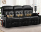 Recliner Sofa, Massage Reclining 3 Seater Sofa Sets Heavy Weight Capacity, RV Loveseat Clearance with Storage, Cup Holders, Wall Hugger Couches for Living Room