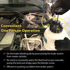 FIRSTINFO A1163HK3 3L Manual Pressure Brake Fluid Bleeder Kit w/ 11 Pcs Metal Master Cylinder Reservoir Adapters + Fluid Receiver Bottle, Extractor Pump, 3 Types of Couplers