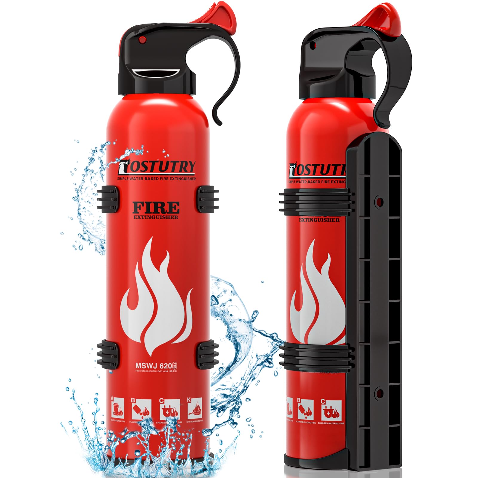 Upgraded 8-IN-1 Fire Extinguisher for Home Vehicle Car Kitchen Boat, Small Fire Extinguishers Spray with Mount for Class A B C K Fire, Portable Easy Clean (6 Pack)