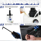 Transmission Fluid Transfer Pump,3L Manual Refill System Dispenser with Pressure Gauge,Automotive Transmission Dispenser Pump Tool Set Oil with 12pc ATF Adapters