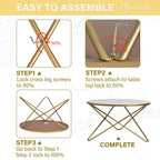 HLR Round Coffee Table with White Faux Marble Top