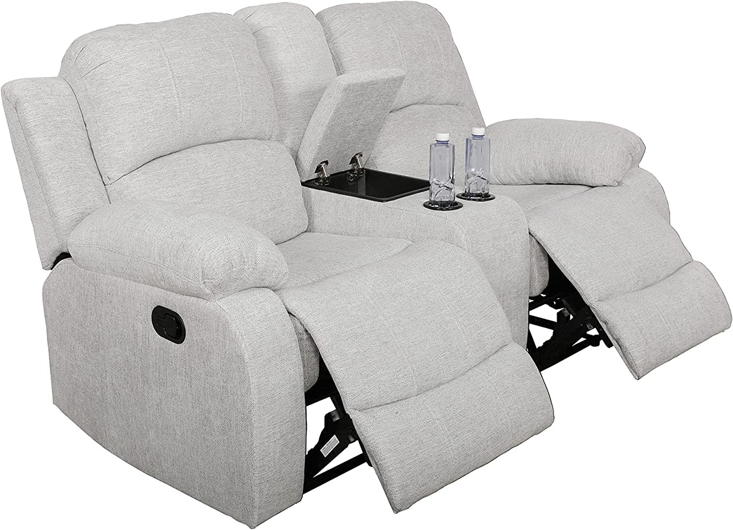 Bonded Leather Living Room Furniture Set Reclining Sofa Set Loveseat Furniture Sets in Living Room Sofa Recliners (3 Pieces, Brown)