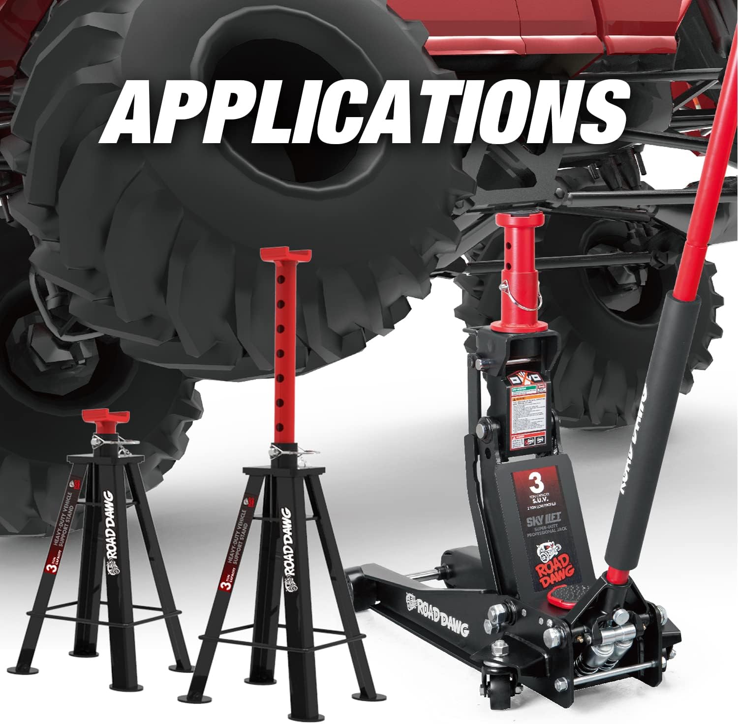 ATZ830027HD Torin Hydraulic Low and High Profile Professional Grade Foldable Garage Service/Floor Jack with Quick Lift Pump, 3 Ton (6,600 lb) Capacity, Black