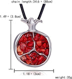 fly way Exaggerated Long Pomegranate Necklace, Novel and Fashionable Fruit Pendant Necklace