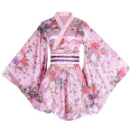 Kimono Costume Adult Japanese Geisha Floral Patten Gown Blossom Bathrobe Sleepwear With Obi Belt