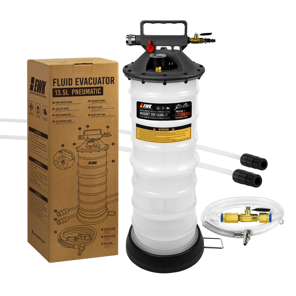 EWK 15L Pneumatic/Manual Oil Extractor Pump, Fluid Evacuator for Oil Change, Large Capacity Vacuum Evacuation Tool for Cars Trucks and Agricultural Machinery