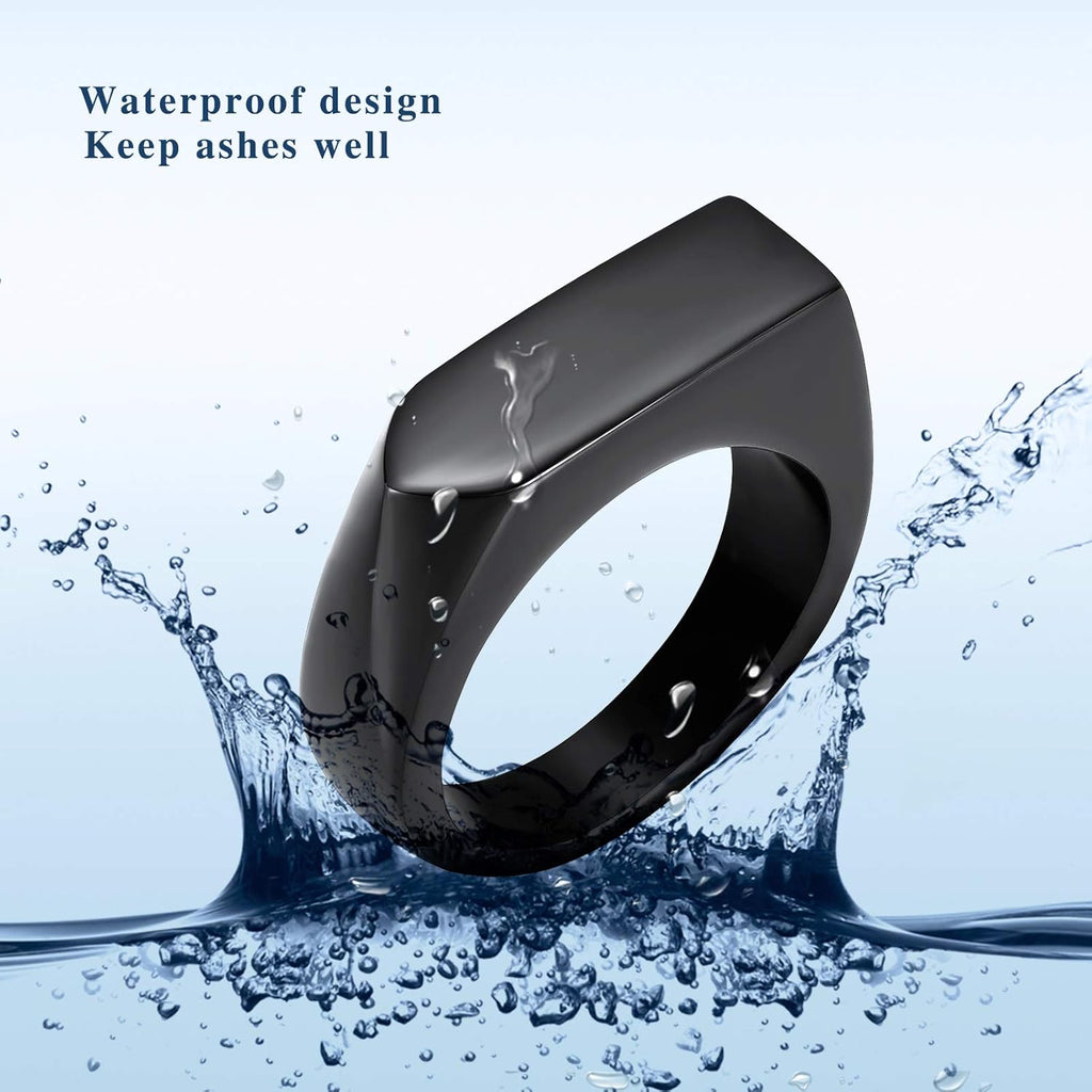 Cremation Jewelry for Ashes Geometry Simple Style Memorial Urn Ring Ashes Holder with Fill Kit Keepsake Cremation Ring for Men