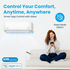 Senville LETO Series Mini Split Air Conditioner Heat Pump, 24000 BTU 208/230V, Inverter, Works with Alexa, SEER2 18, 2 Ton, White