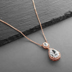 Mariell Cubic Zirconia Bridal Necklace, Bold Teardrop Design, Pendant Necklace for Weddings, Brides, Prom, Homecoming and Mother of The Bride