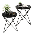 HLR Modern Round Side Table, End Table with Marble Effect Top and Gold Metal Frame, Small Side Table for Living Room, Bedroom, Sofa and Couch, Gold Legs, Green Marble top