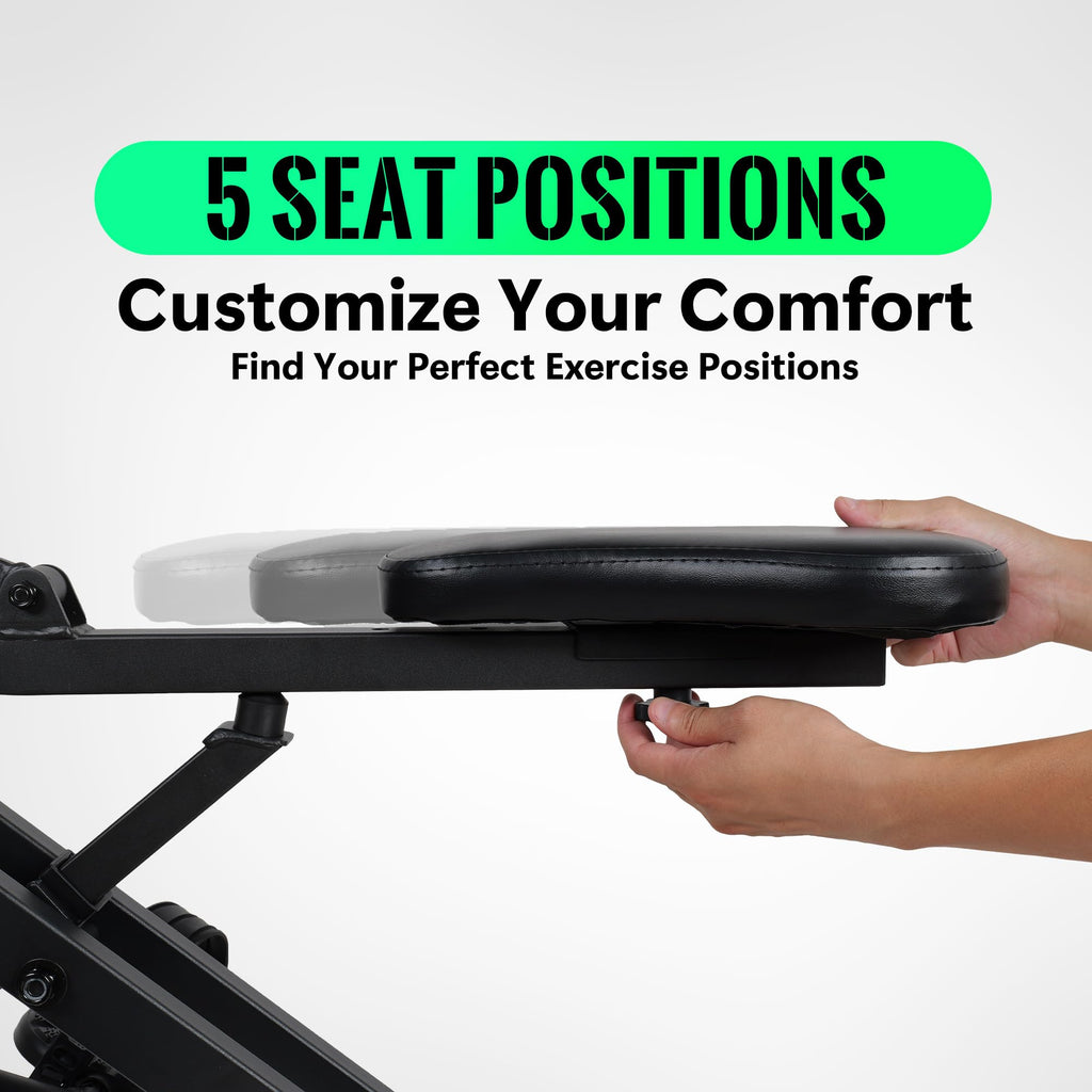 Leikefitness Entraîneur d'Assistance Squat pour Machine de Fitness des Jambes pour Gym à Domicile Machine à Squat, Machine 2 en 1 Vélo & Rameur pour Fessiers, Fessiers, Cuisses, Noir