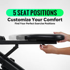 Leikefitness Entraîneur d'Assistance Squat pour Machine de Fitness des Jambes pour Gym à Domicile Machine à Squat, Machine 2 en 1 Vélo & Rameur pour Fessiers, Fessiers, Cuisses, Noir