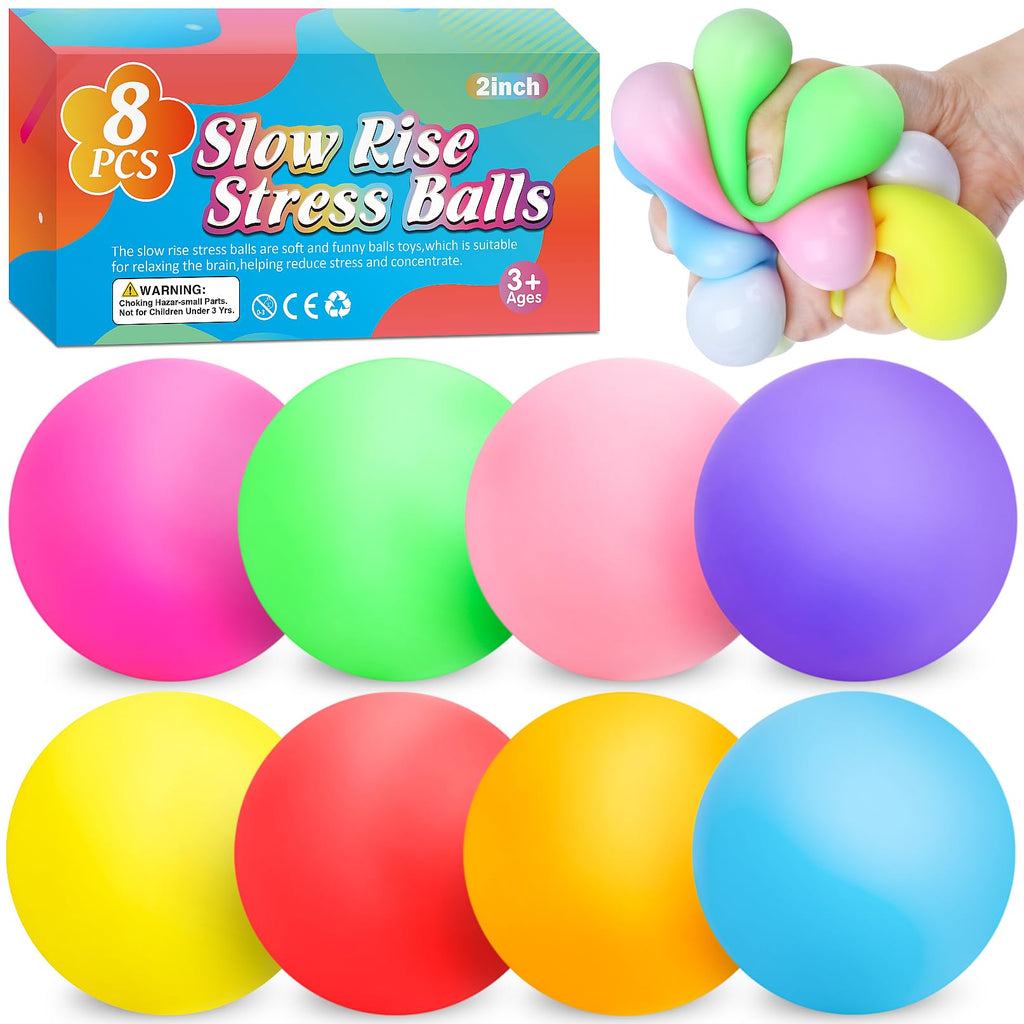 4 Pack Stress Cube, Slow Rising Ice Cube Stress Balls for Adults Kids, Sensory Fidget Toy for Anxiety Relief, Square Shape Squishy Balls for Classroom Prizes, Nice Cube Squishy for Party Favors