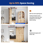 SMARTSTANDARD 3.3ft/40 Bi-Folding Sliding Barn Door Hardware Kit, Bifold Barn Door Hardware Heavy Duty Sturdy Side Mounted for 2 Doors -Smoothly and Quietly-Easy to Install, Fit 36'' Doors, No Doors