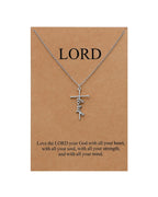 Lcherry Faith Cross Pendant Necklace for Women Religious Christian Jewelry Mother's Day Gifts for Women