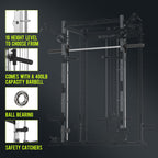 EonfitOmni Eonfit E3 Smith Machine for Home Gym with Cable Crossover System, Multi-Function Power Cage Squat Rack with LAT Pulldown for Home Gym Equipment