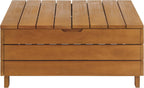 Outdoor Coffee Table - Weather-Resistant Eucalyptus Wood Patio Furniture Table with Lift Top Storage Compartment (Brown)