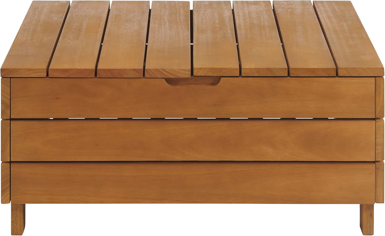 Outdoor Coffee Table - Weather-Resistant Eucalyptus Wood Patio Furniture Table with Lift Top Storage Compartment (Brown)