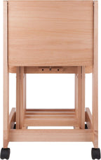 Winsome Brienda Snack Table Set with Mobile Serving Cart, for Living Room, Patio, 32", Natural, Set of 4 Tables