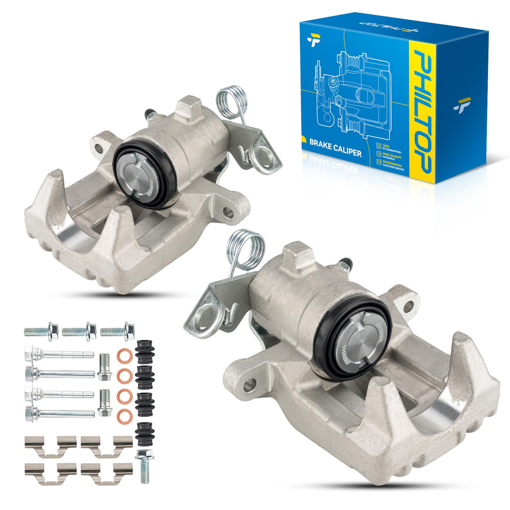 PHILTOP 18B5046 18B5047 Rear Disc Brake Caliper Assembly Fit for 2007-2017 Jeep Wrangler, 2008-2012 Jeep Liberty, 2007-2011 Dodge Nitro, 2018 Jeep Wrangler JK