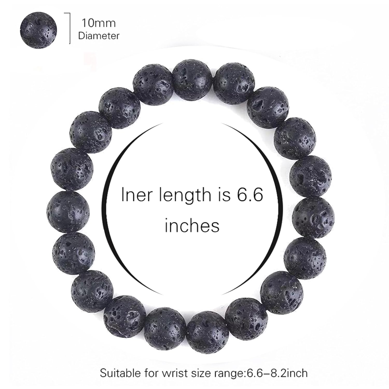 Lava Rock Protection Handmade Bracelets For Men Women Attract Wealth Chakra Feng Shui Stretchy Beaded Bracelets Lucky Anxiety Bracelets For Women (lava)