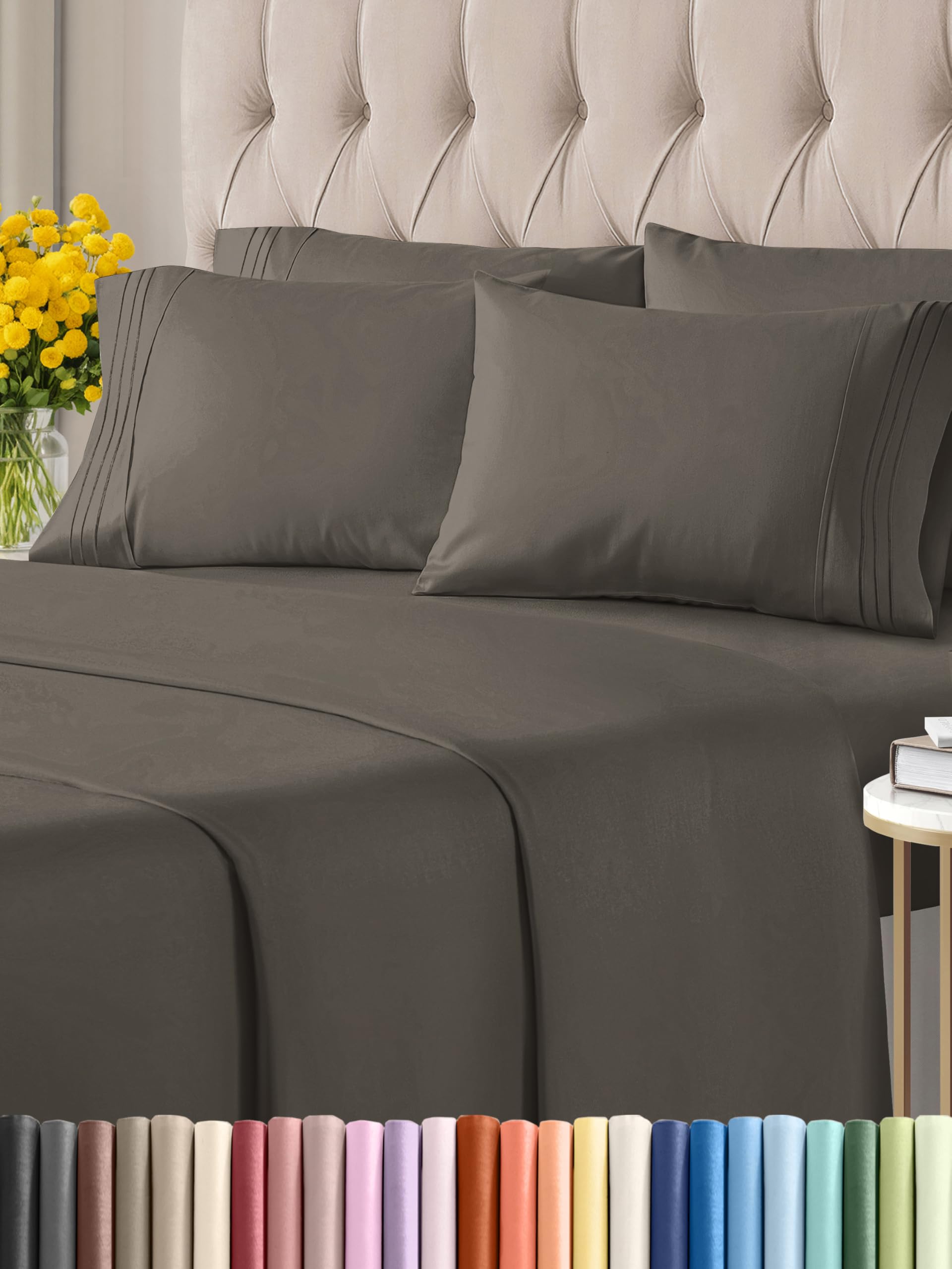 King 6 Piece Sheet Set - Breathable & Cooling Bed Sheets - Hotel Luxury Bed Sheets for Women, Men, Kids & Teens - Comfy Bedding with Deep Pockets & Easy Fit - Soft and Wrinkle Free - King White Sheets