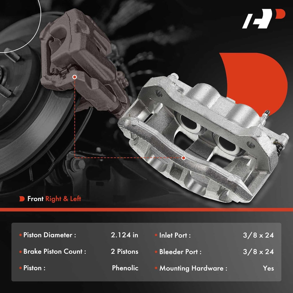 A-Premium Disc Brake Caliper Assembly with Bracket Compatible with Ford and Lincoln Models - For F-150 2010-2011, Expedition 2010-2021, Navigator 2010-2021, Mark LT 2010-2011 - Front Side