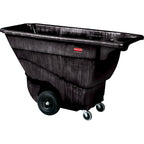 Rubbermaid Commercial Products Tilt Dump Truck, 450 lbs 1/2 Cubic Yard Heavy Load Capacity with Wheels, Black, Trash Recycling Cart for Construction/Commercial/Industrial Transportation