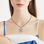 YAFEINI Wheel of the Year Necklace Sterling Silver Ouroboros Necklace Wheel of the Year Sabbat Calendar Pagan Jewelry for Women