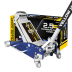 YELLOW JACKET Low Profile Floor Jack with Dual Pumps Quickly Lift Hydraulic Car Jack with Pad, 4 Ton (8,800 lb) Capacity