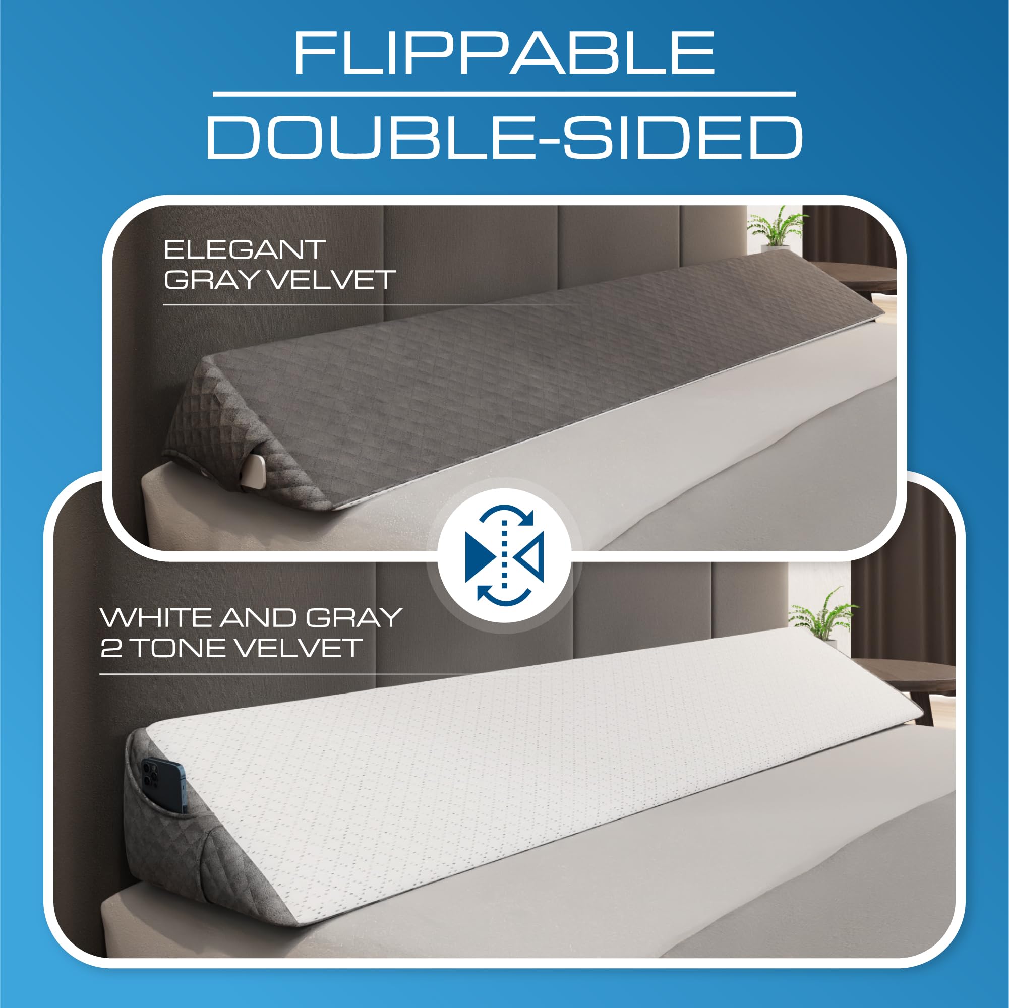 Kölbs Bed Wig Hoofdeinde Kussen, Keerbaar 2-zijdig, Verander Direct Je Decor, Matras Kloofvuller King Size