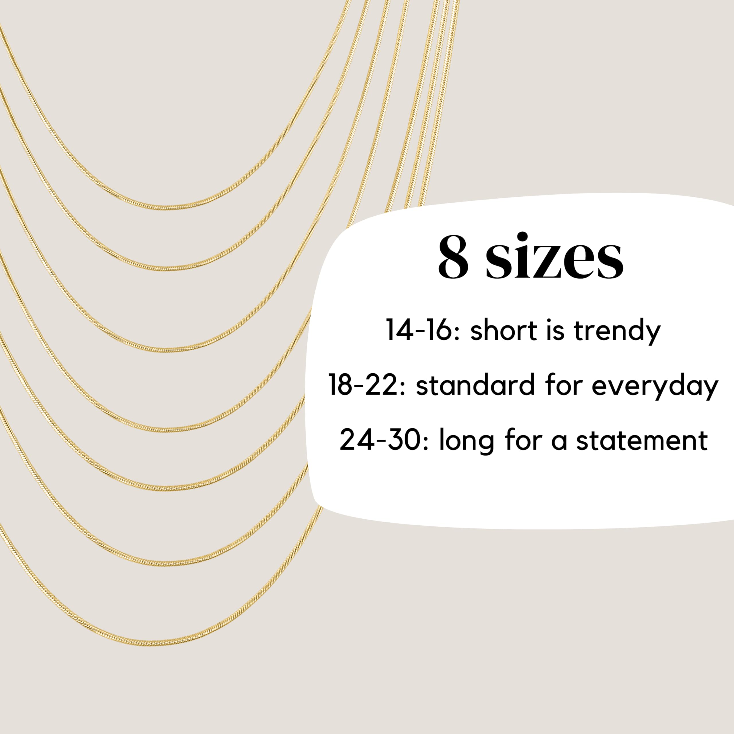 Colar Corrente Cobra KISPER de Ouro 24k – Fino, Delicado, Joia de Aço Inoxidável Banhada a Ouro para Mulheres e Homens com Fecho Lagosta, 20”