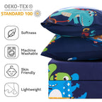 ست ملحفه کودکان یونیکورن صورتی JSD، سایز تویین، ۳ تکه، ملحفه‌های رختخواب میکروفایبر چاپ شده با طرح رنگین کمان برای دختران، جیب عمیق