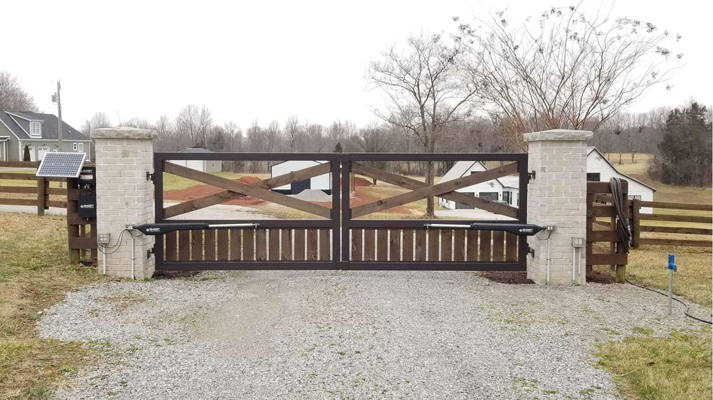 Ghost Controls D Series Dual Smart Ready Automatic Gate Kit with Tube Gate Brackets- DD2U for Swing Gates Up to 1000 lbs. or 12 Feet (ft.) in Length (2. DD2U Dual Kit)