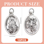 10 Pcs St Michael Medal Saint Michael Pendant,St Michael Pendant for Archangel Michael Necklace,San Miguel Arcangel Medalla Religious Medals for Men Women