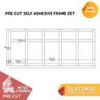 Pre-Cut 2.3'' Modern Mouldings Wainscoting Set - Resistant Wall Panel - Peel&Stick, Customisable Wall Covering Board and Battens