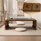 2025 Newly Upgraded Japanese Floor Table Folding Japanese Coffee Table No Assembly, Solid Wood Low Tatami Table Portable Japanese Style Low Tea Coffee Table for Sitting on The Floor Easy Storage