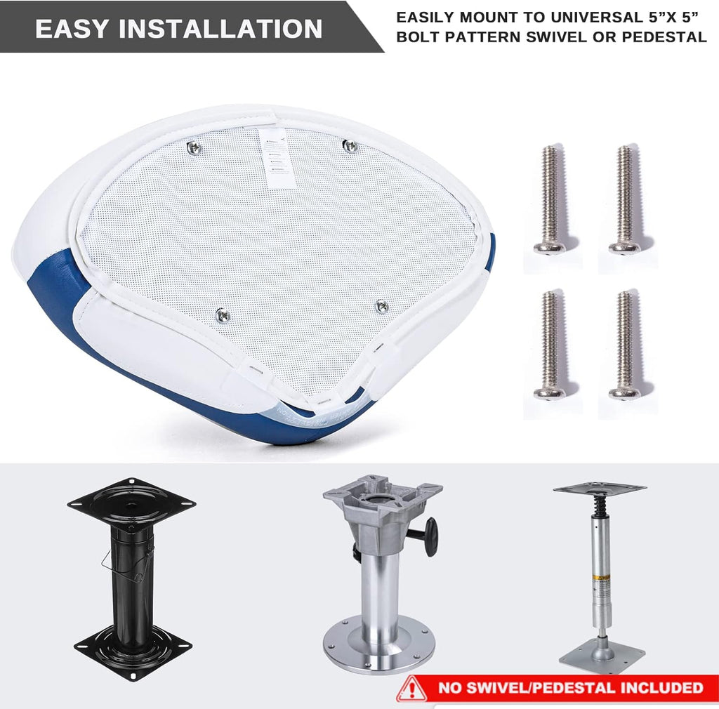 NORTHCAPTAIN Pro Casting Boat Seat,White/Pacific Blue