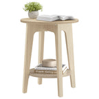 VASAGLE Side Table, Small Round End Table with Lower Shelf, Nightstand for Small Spaces, Living Room, Bedroom, Rustic Walnut ULET283T41