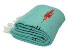 Open Road Goods Mint Green/Teal Thunderbird Heavyweight Yoga Blanket- Made for Yoga! Hand-Made Mexican Blanket (Acrylic Blend, XL)